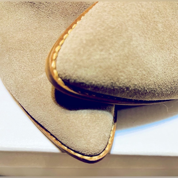 Lucky Brand beige slip on high heeled mule boots - Picture 6 of 10